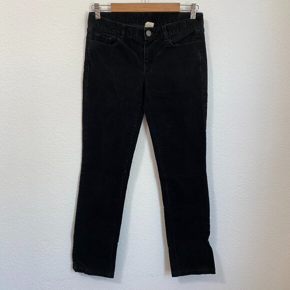 Vintage J. Crew Black Straight Leg City Fit Corduroy Pants 27 Short - Picture 1 of 8